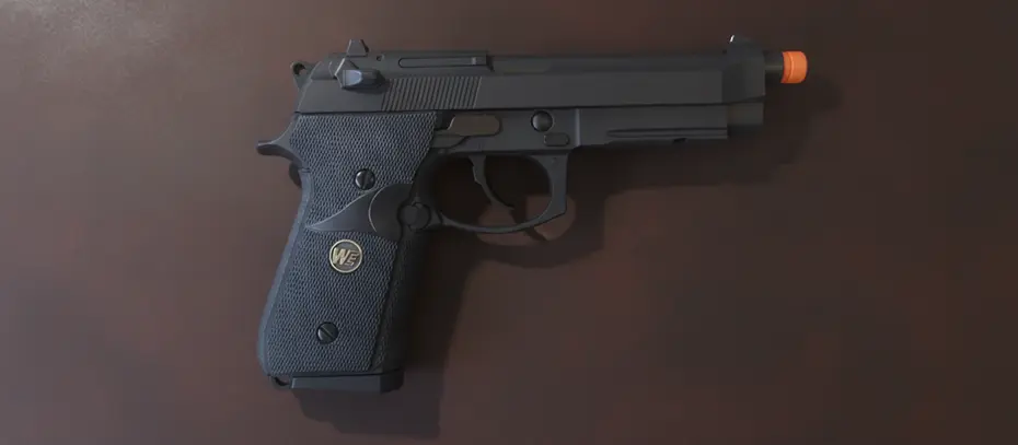 Pistola a Co2 da softair full metal, vista di lato
